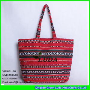 Quality LUDA 2016 hot saling sadu fabric bags red cotton canvas enthic beach bag wholesale