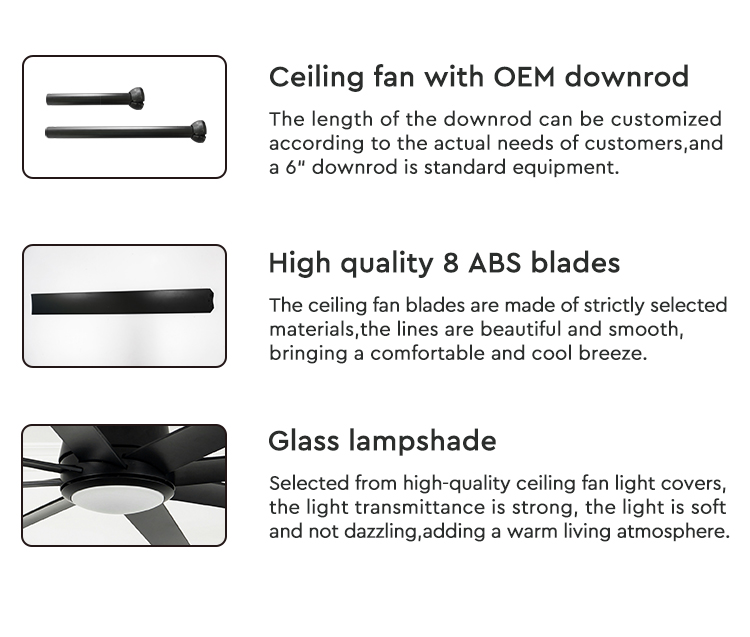 64 Inch Ceiling Fan with LED Light The Perfect Addition to Your Large Living Room