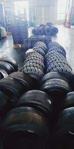 Quality Black Pneumatic Forklift Spare Parts Rubber Wheel Web Type Solid Tyre Tear Resistance wholesale