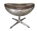 Brown Leather Aviator Ottoman And Footrest