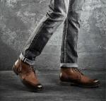 Lace Up Mens Ankle Boots Wear Resistant Casual Mens Leather Cowboy Boots