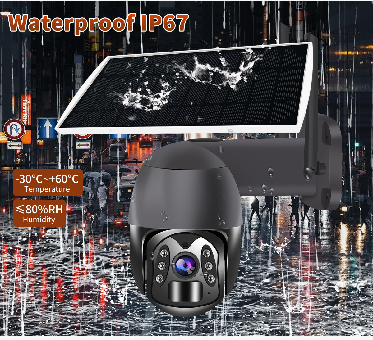 3.5W Solar CMOS SC2335 PTZ Security Camera Alexa Surveillance PTZ IP Camera