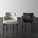 Economic Upholstery Dining Chair Half Arc Backrest Hotel Restaurant Chair