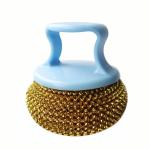Custom Kitchen Cleaning Scourer PET Handle Stainless Steel Scrubber