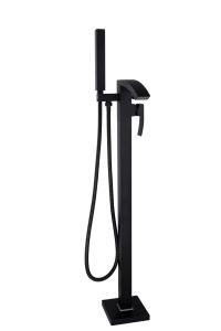 Quality Brass Black Freestanding Bath Taps Polished Contemporary Style wholesale