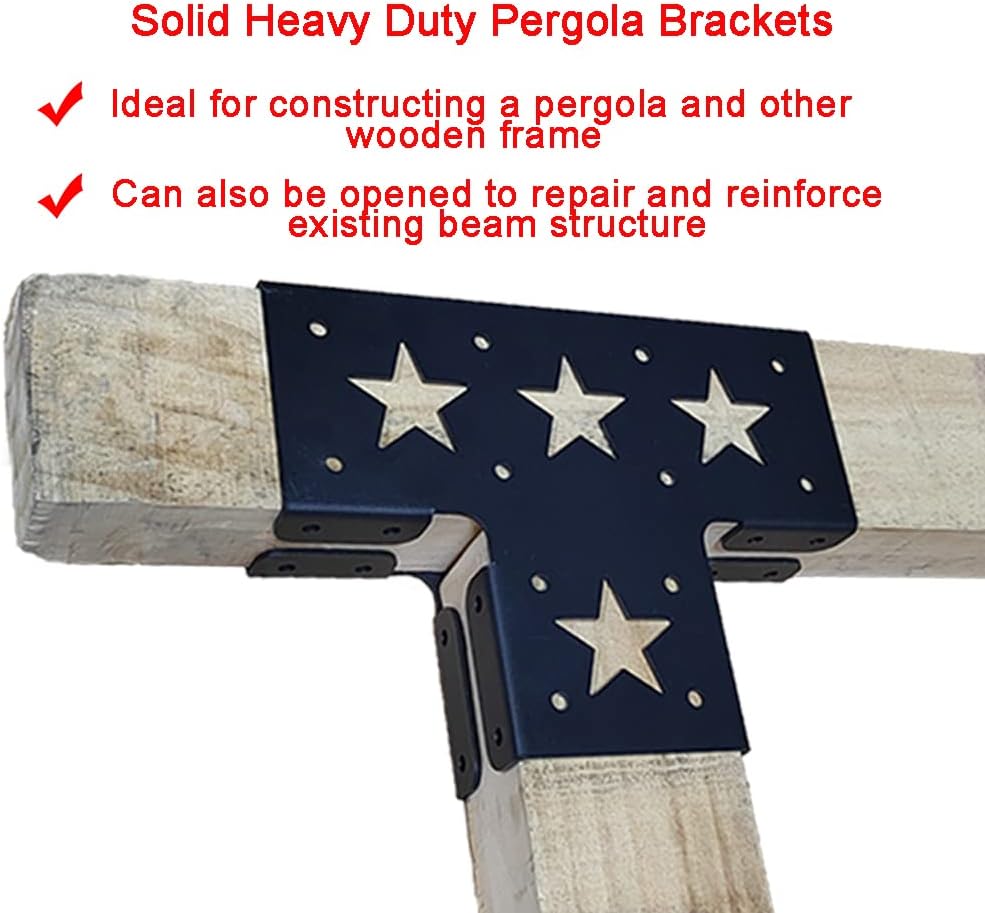 Secure 4x4 Metal Post Anchor for Pergola Gazebo Wood Pole Connection in Black