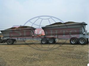 Quality 60 Ton Double Axle Dump Trailer 13 / 16 Ton Axle Model 28T Landing Gear wholesale
