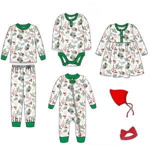 Quality Customized children's Christmas pajamas wholesale Christmas homewear set baby clothes cotton kids clothing wholesale
