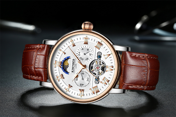 KINYUED 2019 Creative Automatic Men Watches Luxury Brand Moon Phase Mens Mechanical Watch