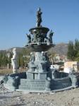 Pink Marble cherubs Statue Stone wall Fountain Outdoor