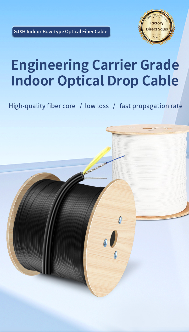 G657A LSZH Aerial Figure 8 Drop Indoor Outdoor Armored Fiber 2-4 Core