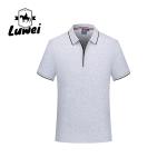 Knitting Embroidery Short Sleeve Polo T Shirts Cotton Button Turn Down Collar