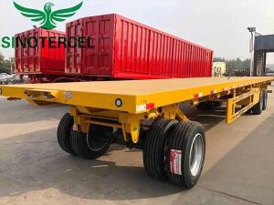 Quality 315 80R22.5 Full Trailer 13T/16T Axles Flatbed Equipment Trailer wholesale