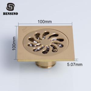 Quality Square 100x100mm Brass Bathroom Floor Drain Strainer wholesale