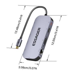 Quality Maple Harp 11 In 1 Usb C Hub PD 100W Fast Charging 5Gbps 32GB SD Card 10 Ports wholesale