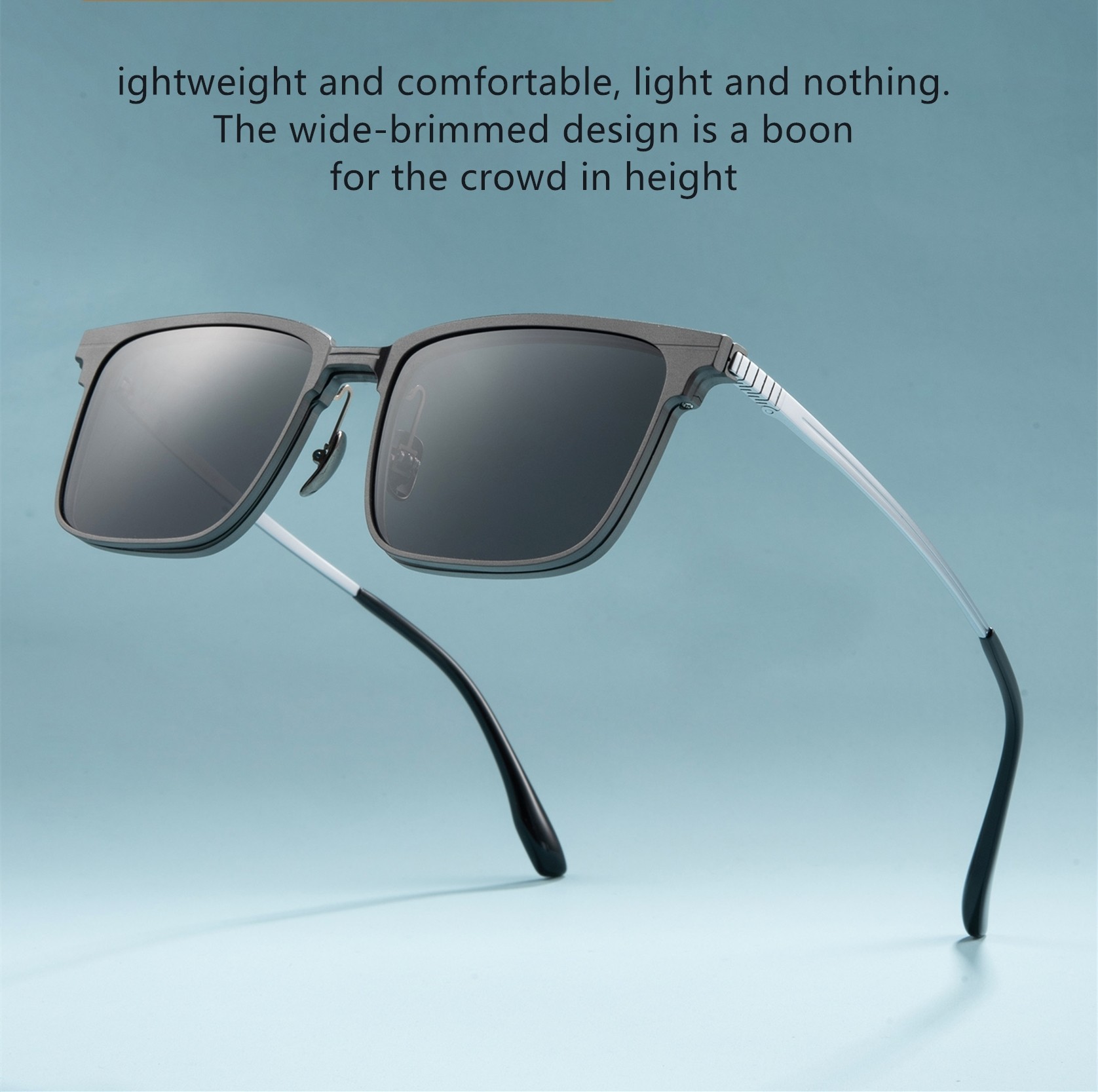 Magnetic Pure Titanium Aluminum Glasses Fashion Portable Glasses