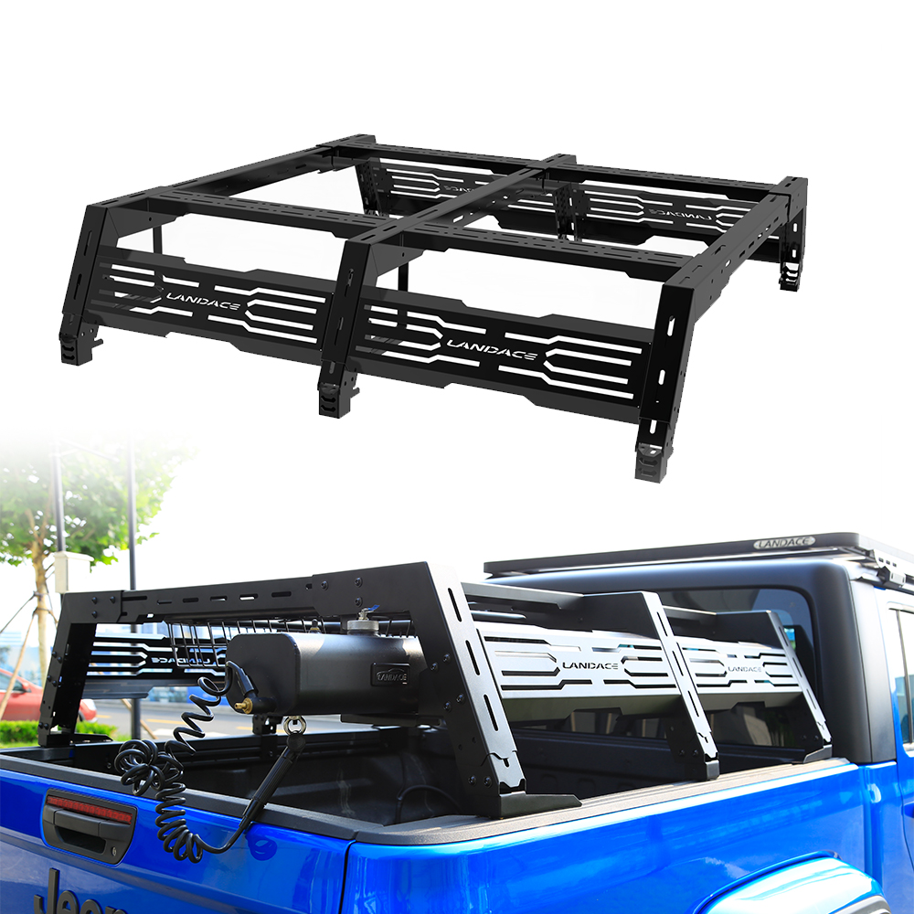 Adjustable 4x4 Aluminium Alloy Cargo Roll Bar Truck Bed Rack with Road Shower for Pick Up Truck