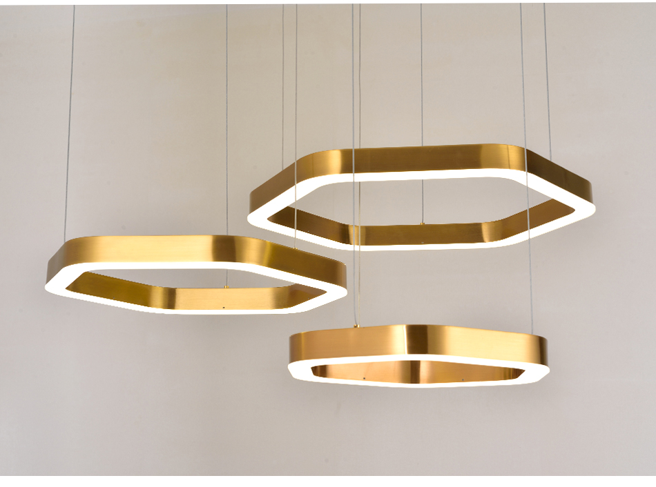 Modern Led Chandelier Gold Living Room Lamp Simple Creative Gold Chandelier(WH-NC-68)