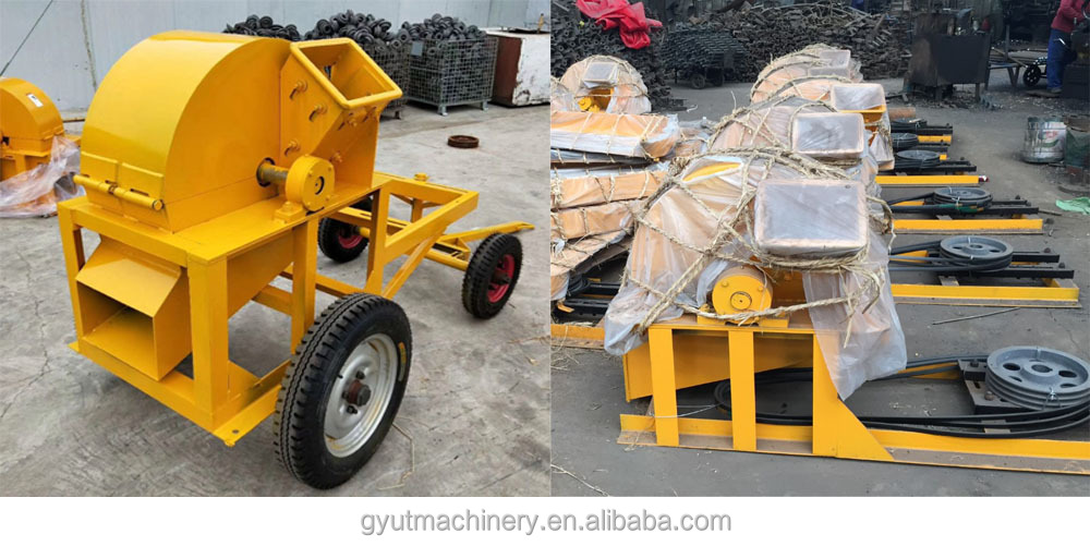 Crush Biomass Waste Wood with Wood Log Grinding Mill Mobile Wood Chipper Machine