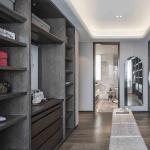 Modern Glass Door Wooden Walk In Closet Wardrobe Bedroom Furniture