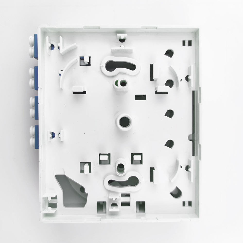 -Made Gray/White 4 Cores LC UPC Plastic Fiber Optic Faceplate Socket Panel for Indoor