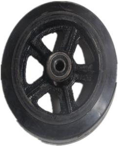 Quality 12&quot; Heavy Duty Mold - On Rubber Cast Iron Wheel 750lbs wholesale