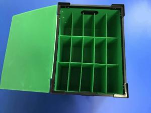 Quality Green Plastic Storage Dividers Fire Resistant Compartment Plastic Containers Anti Static wholesale