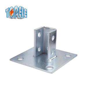 Quality 4 Hole Single Channel Post Base 13/32&quot; Unistrut Plate wholesale