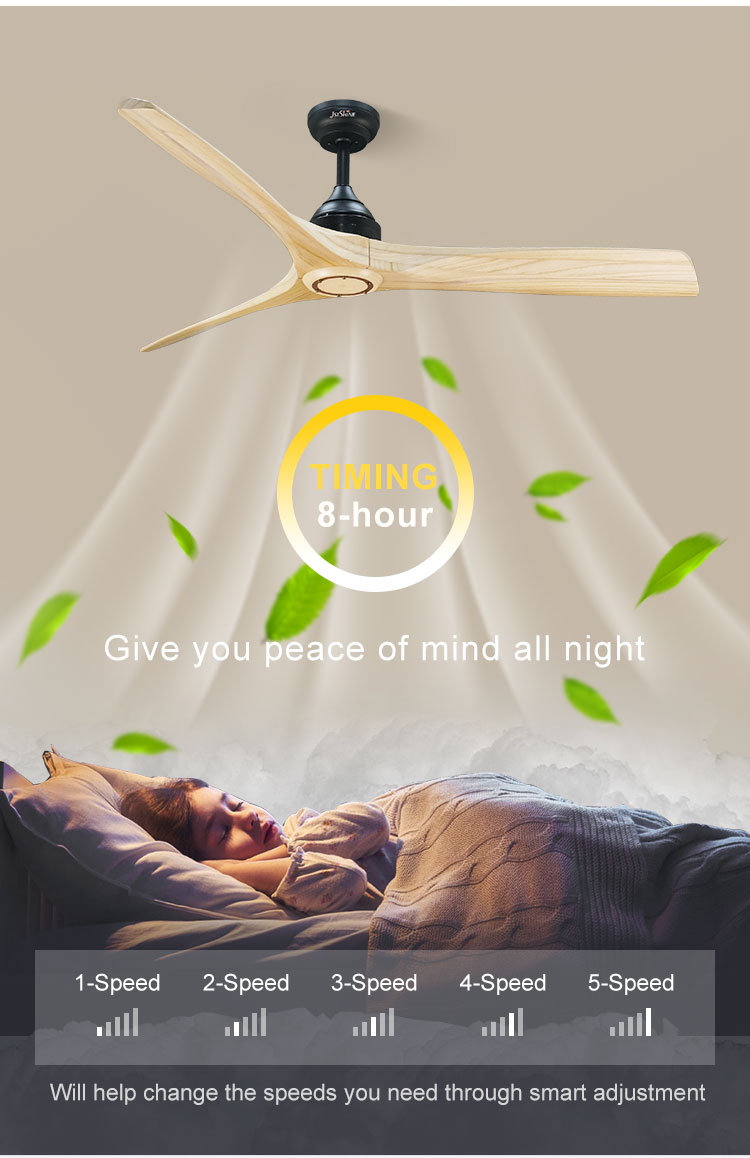 Wooden Blade Ceiling Fan with Remote Class A Energy Efficiency and Modern Design