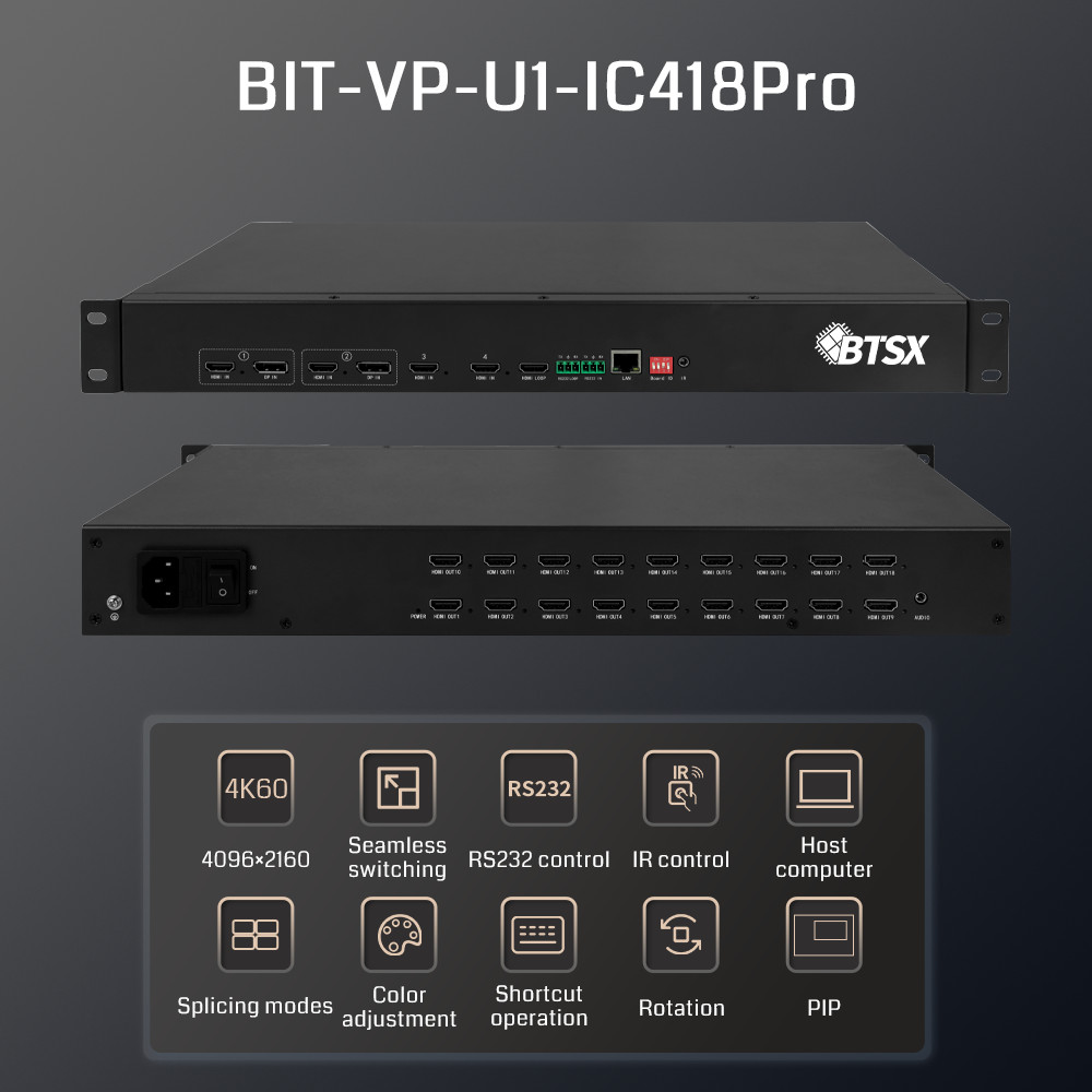 HDMI 4K Video Processor Matrix Switcher Multiviewer Environmental Protection