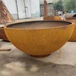 Garden Corten Steel Outdoor Fireplace Dia 600mm 800mm Rusty Metal Fire Pit