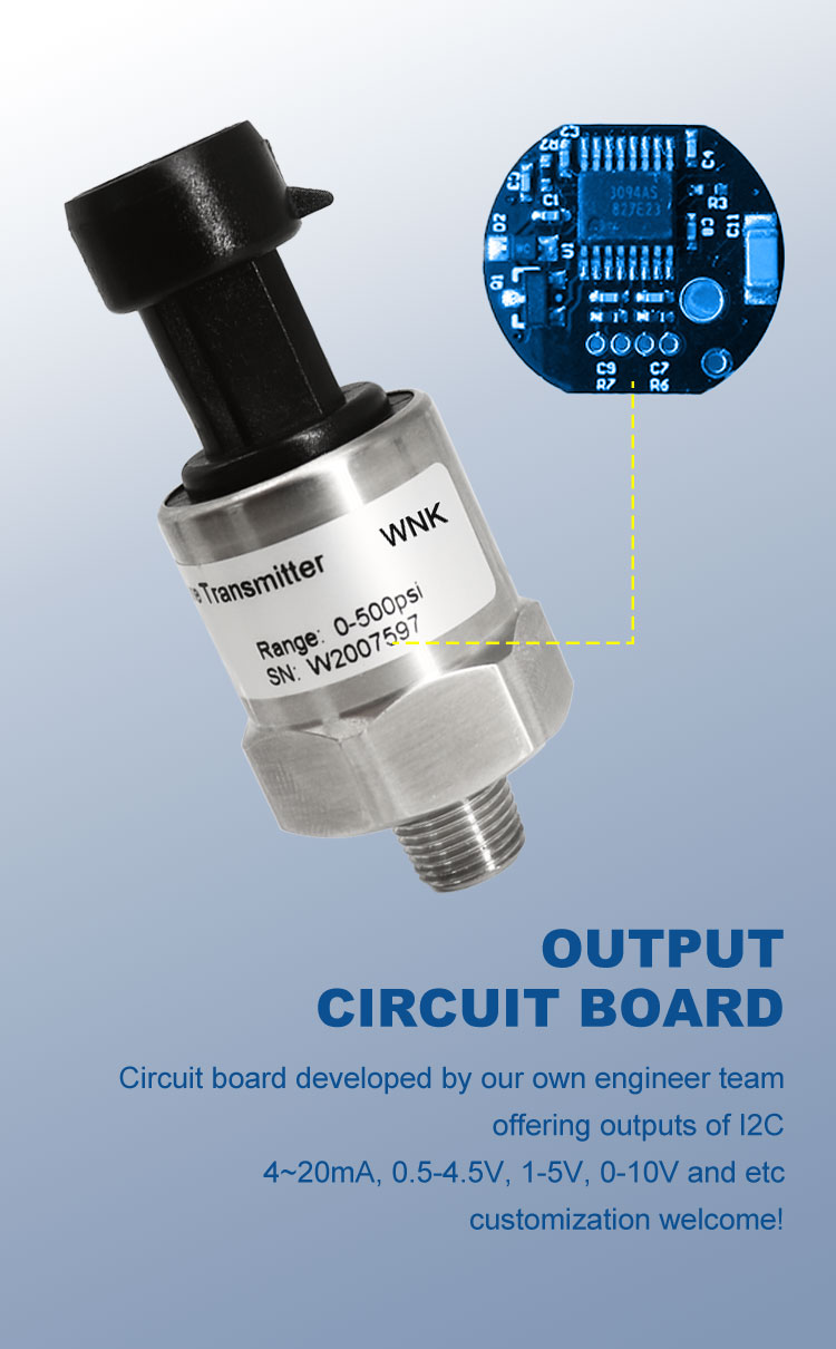 Compact Air Pressure Transmitter 4-20mA For Liquid Gas Steam
