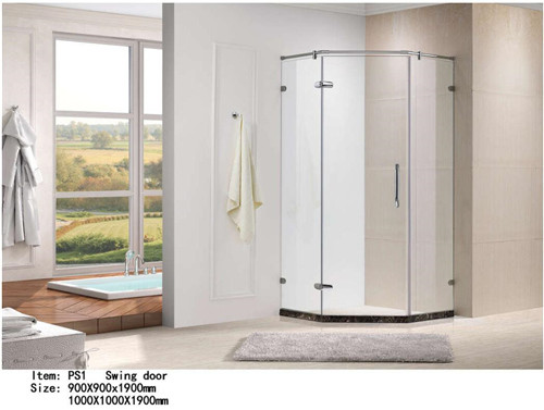 Square Acrylic Tray Corner Shower Enclosures , Three Panels Glass Shower Enclosure