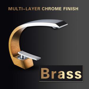 Quality Brass Body Bathroom Basin Faucets , Chrome Plated Single Handle Bathtub Faucet wholesale