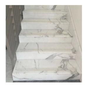 Quality Popular White Marble Stairs Step Riser Natural Stone for Upstair Interior Improvement wholesale