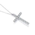 Custom 925 Sterling Silver Moissanite Cross Necklace Jewelry Pendant Brilliance