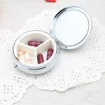 Creative Portable Travel Small Metal Pill Box With 3 Compartments