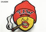100% Embroidery Beanie Hat Patches Adhesive Heat Eco Friendly Material