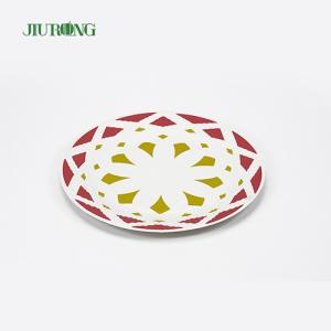 Quality Kraft 9inch 30cm dia Biodegradable Paper Plates Greaseproof UV Coating wholesale
