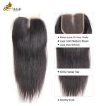 100% Human Hair 4*4 Lace Closure Natural Color Brazilian Straight Lace Closure