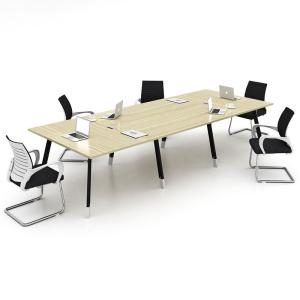 Quality Office Furniture Melamine Board Conference Room Table Deep Oak + Light Oak Color wholesale