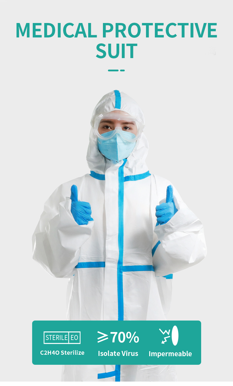 White Disposable Surgeon Gown , Anti Virus Waterproof Disposable Coveralls