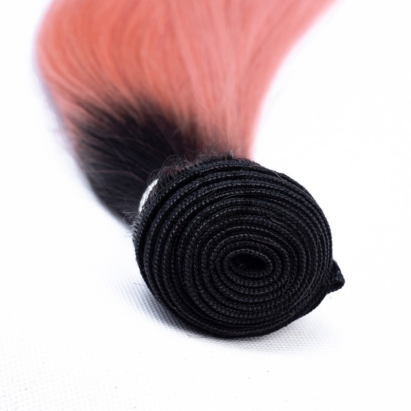 #T1B/Pink Straight Remy Human Hair Bundles Sew In Weave Bundles Brazilian Bundle Deals