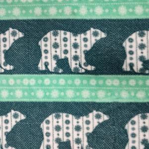 Quality Printed Rabbit Plush Green Fake Fur Material 330gsm 150D wholesale