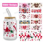 UV DTF Cup Wraps Retro Valentine'S Day DTF 24oz Cup Wraps For Libbey Glass UV