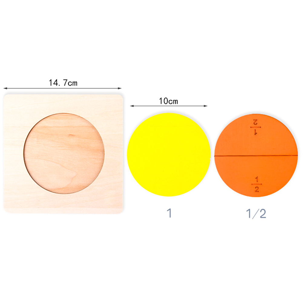 Card Math 11Pcs Number Puzzle Board Wooden Fraction Puzzle Teaching Aids