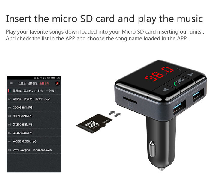 V3.0 Car Stereo Bluetooth Adapter Support Mobile Phone APP Operation