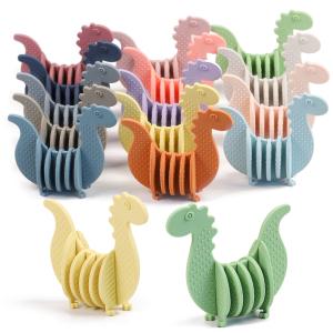 Quality Blue Silicone Dinosaur Teether Dinosaur Natural Rubber Teether wholesale