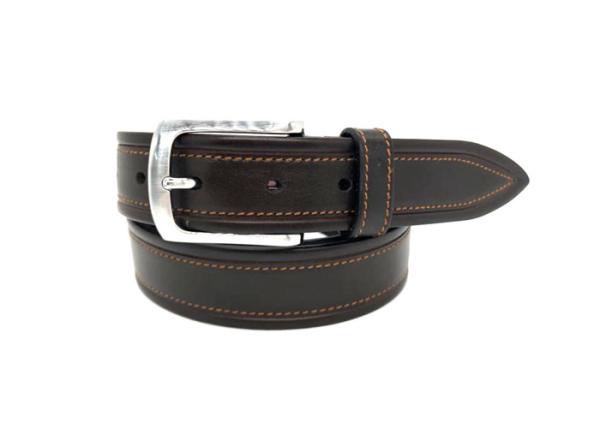 Orginal Male Leather Dress Belt 3.5cm Width Single Prong Buckle Corrosion