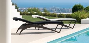 Quality hotel garden sun lounger rattan chaise lounge wholesale